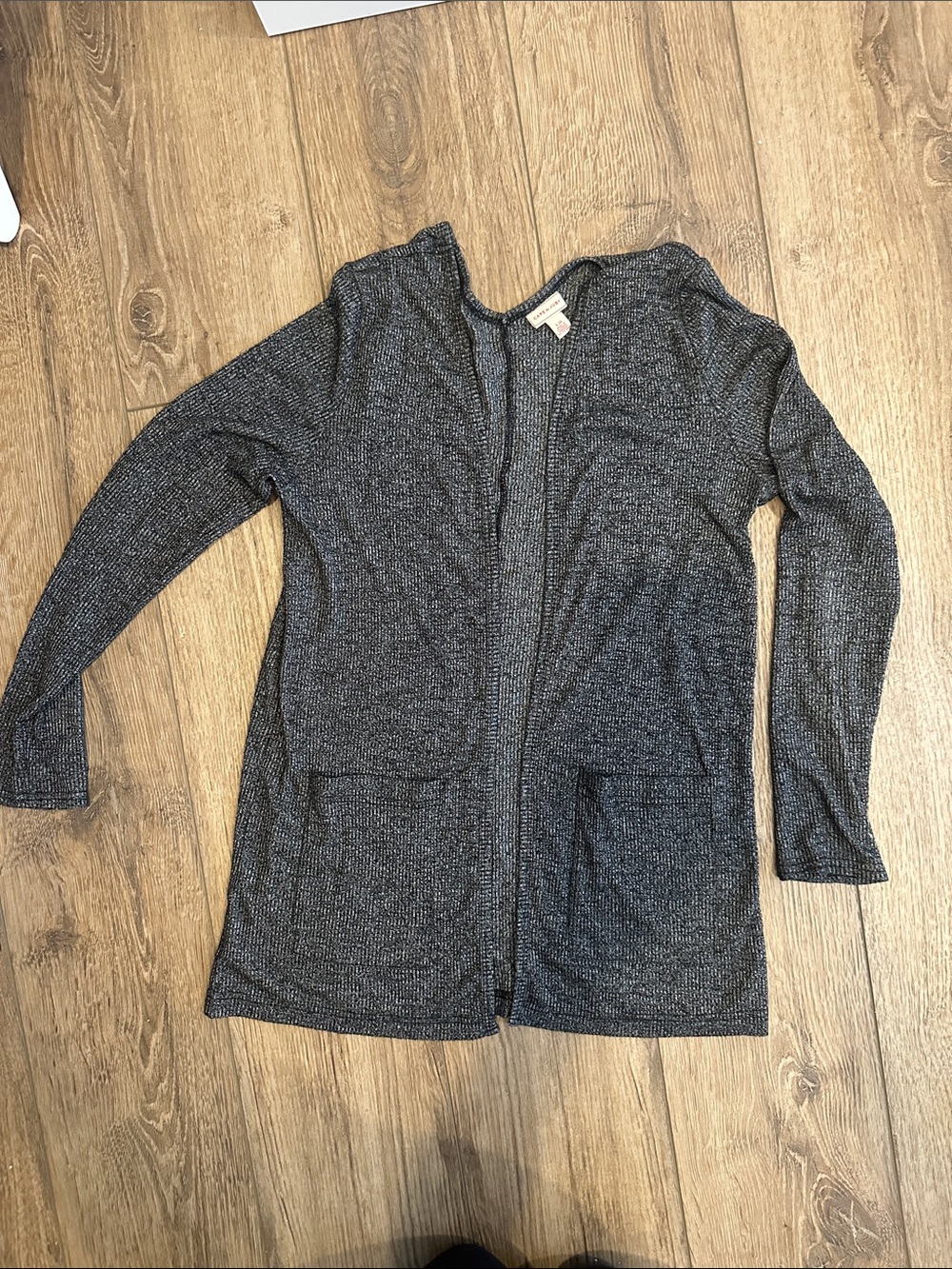 Women's lightweight Open-Front Long Cardigan -Marled Gray L